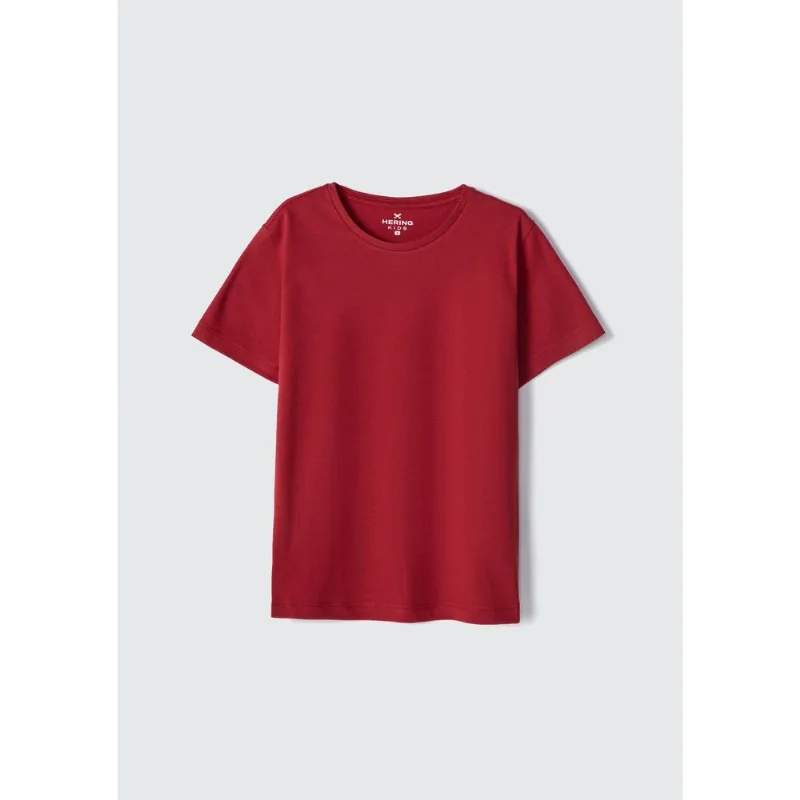 Camiseta Básica Infantil Menino Manga Curta Slim - Vermelho 014