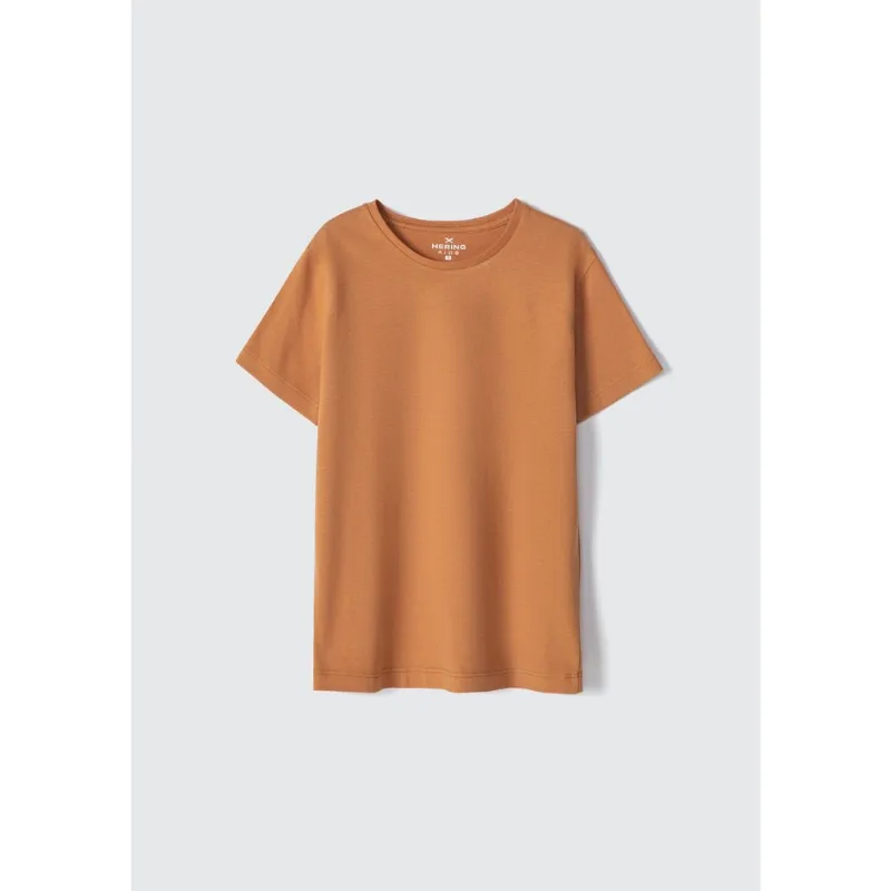 Camiseta Básica Infantil Menino Manga Curta Slim - Marrom 010