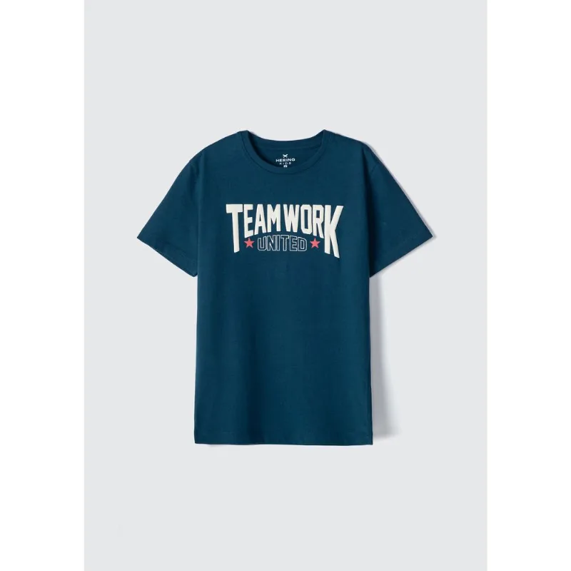 Camiseta Infantil Menino Manga Curta Com Estampa - Azul 014