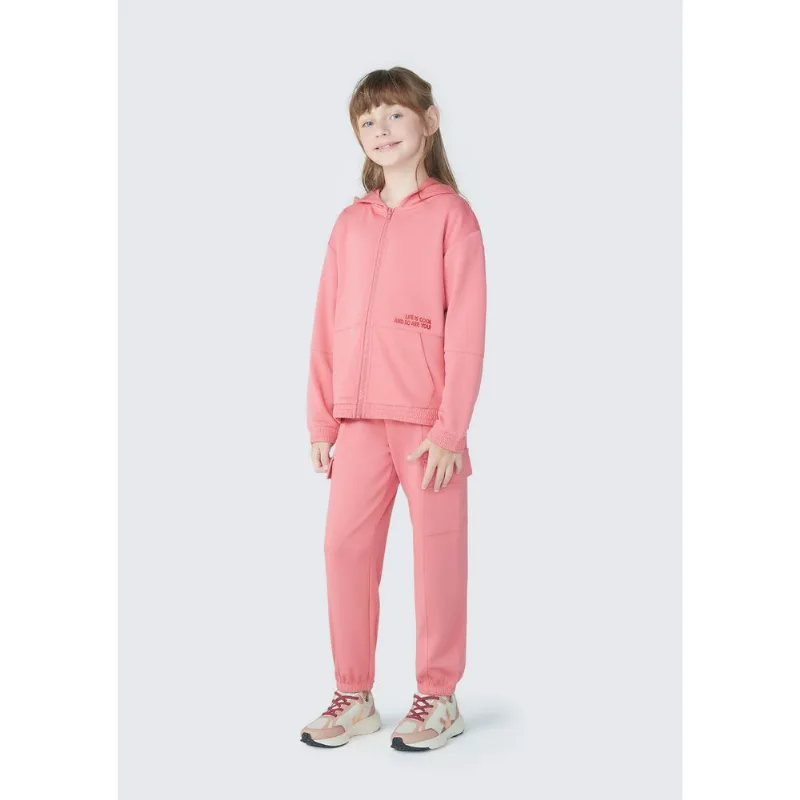 Calça Infantil Menina Jogger Em Moletom - Rosa 010
