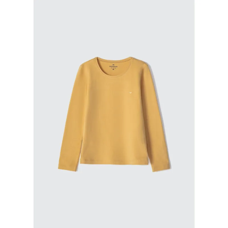 Blusa Básica Infantil Menina Manga Longa Hering Kids - Amarelo 014