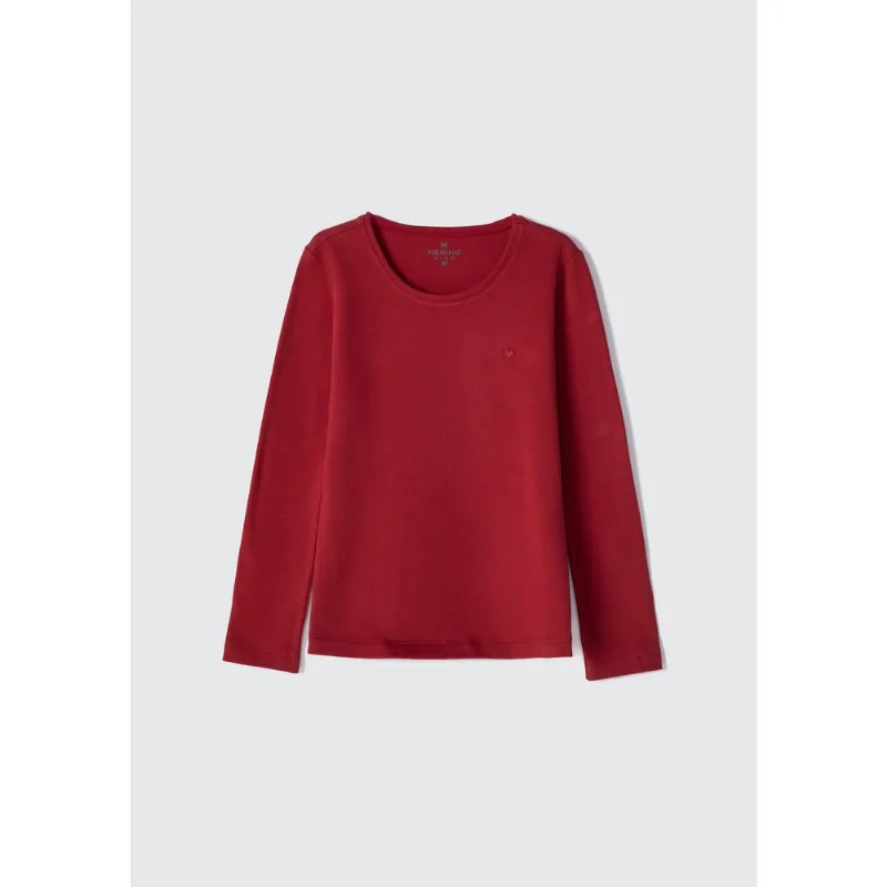 Blusa Básica Infantil Menina Manga Longa Hering Kids - Vermelho 008