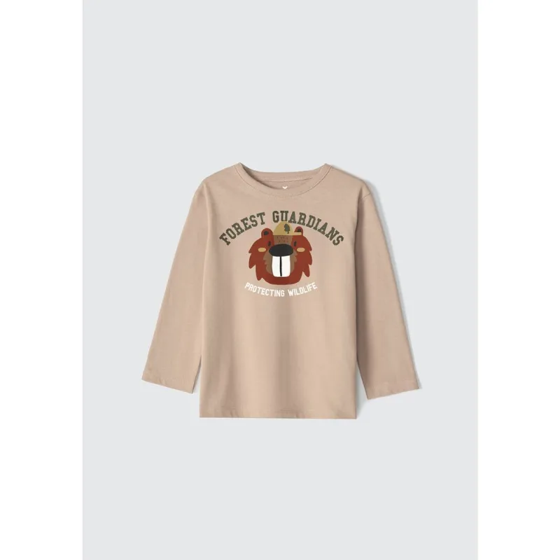 Camiseta Infantil Menino Toddler Com Estampa - Bege 004