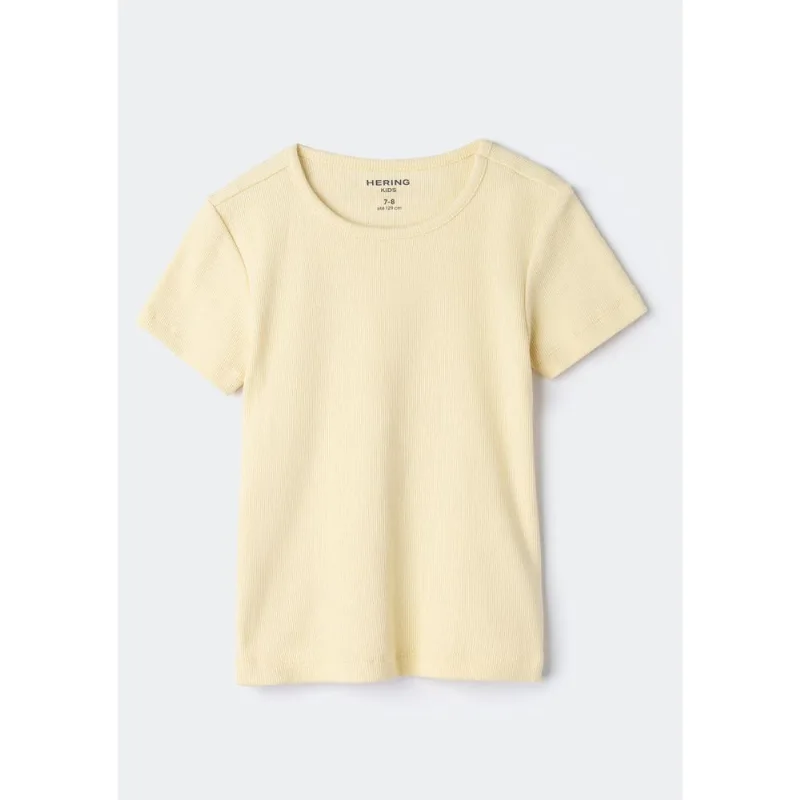 Blusa Manga Curta Infantil Menina Em Ribana - Amarelo 010