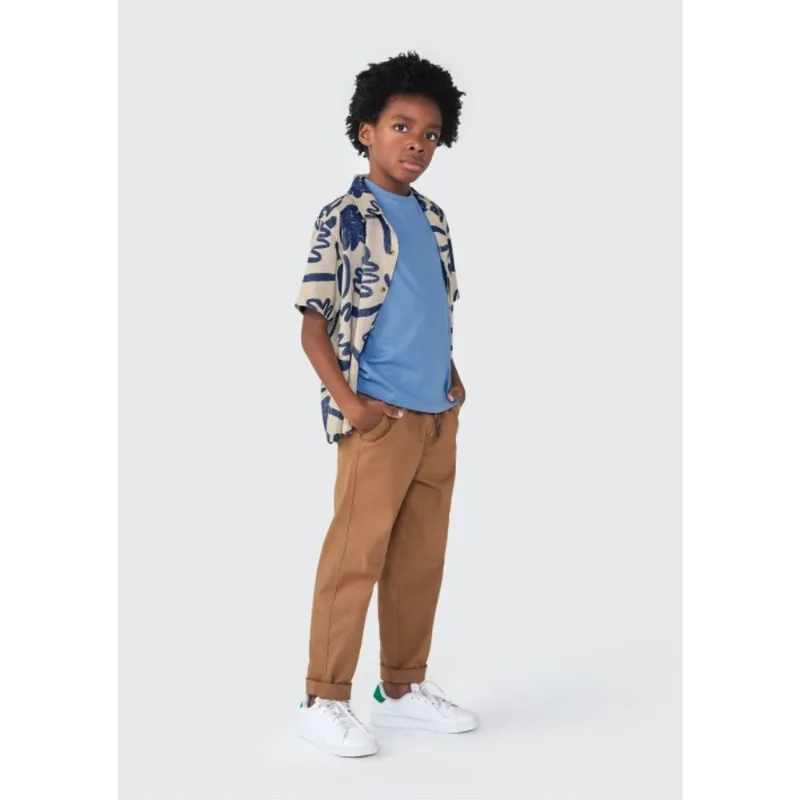 Calça Infantil Menino Em Sarja - Marrom 010