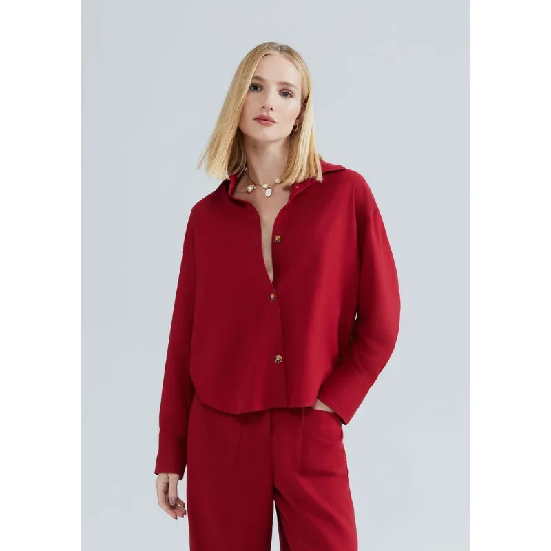 Camisa Feminina Manga Longa Eco - Vermelho XG