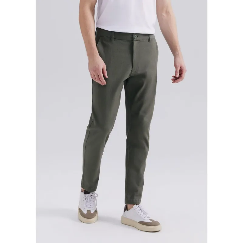Calça Em Sarja Masculina Taper Chino - Verde 038