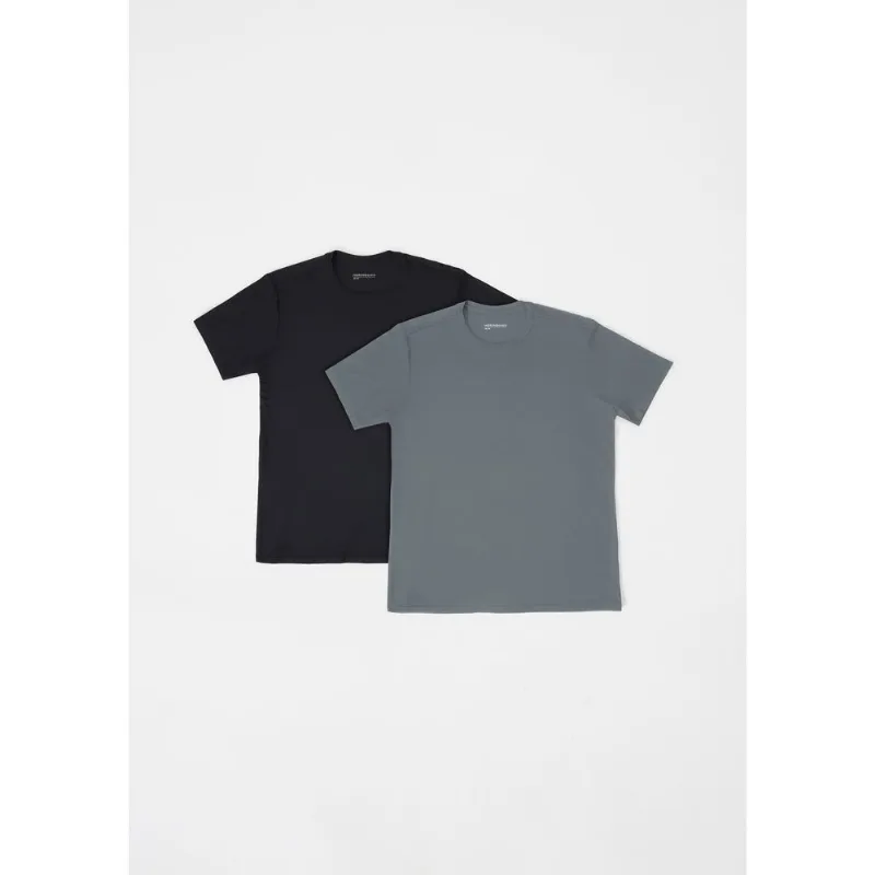 Kit Com 2 Camisetas Esportivas Masculina Manga Curta Com Proteção Uv 50+ - Preto e cinza M
