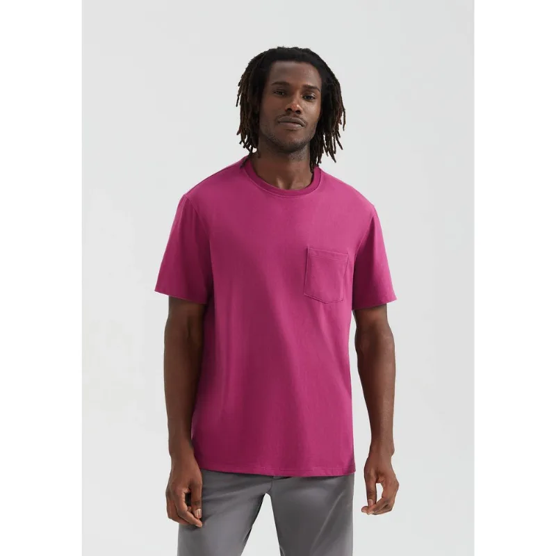 Camiseta Básica Masculina Comfort Super Cotton Com Bolso - Vinho G