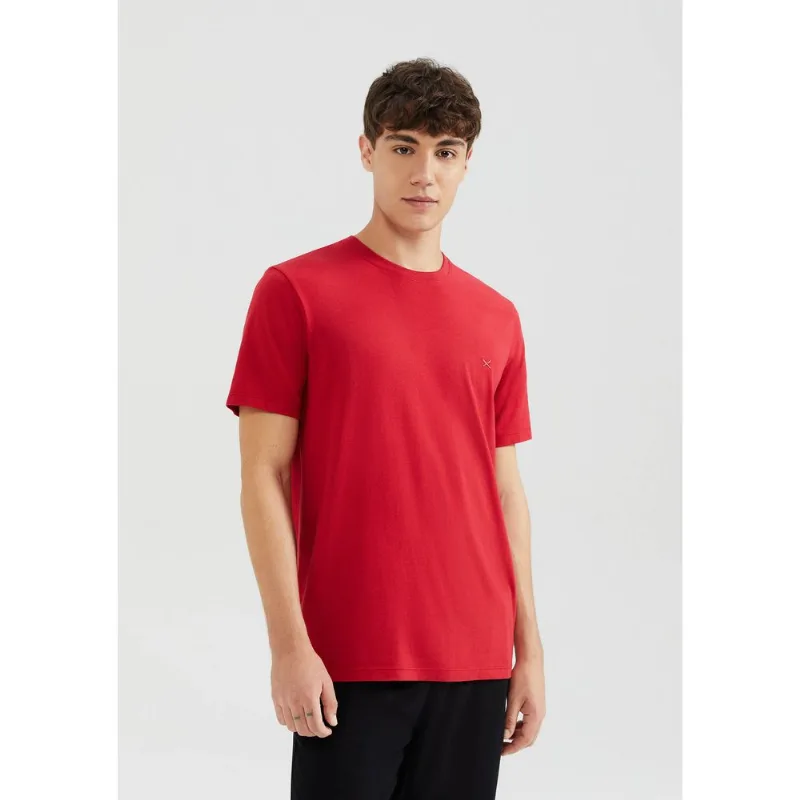 Camiseta Básica Masculina World Com Bordado - Vermelho XXG