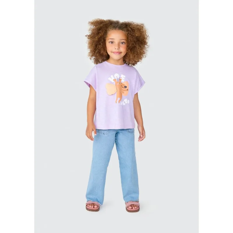 Blusa Infantil Menina Toddler Com Estampa - Roxo 004