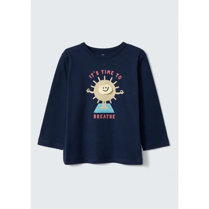 Camiseta Infantil Menino Toddler Com Estampa Interativa - Azul 003