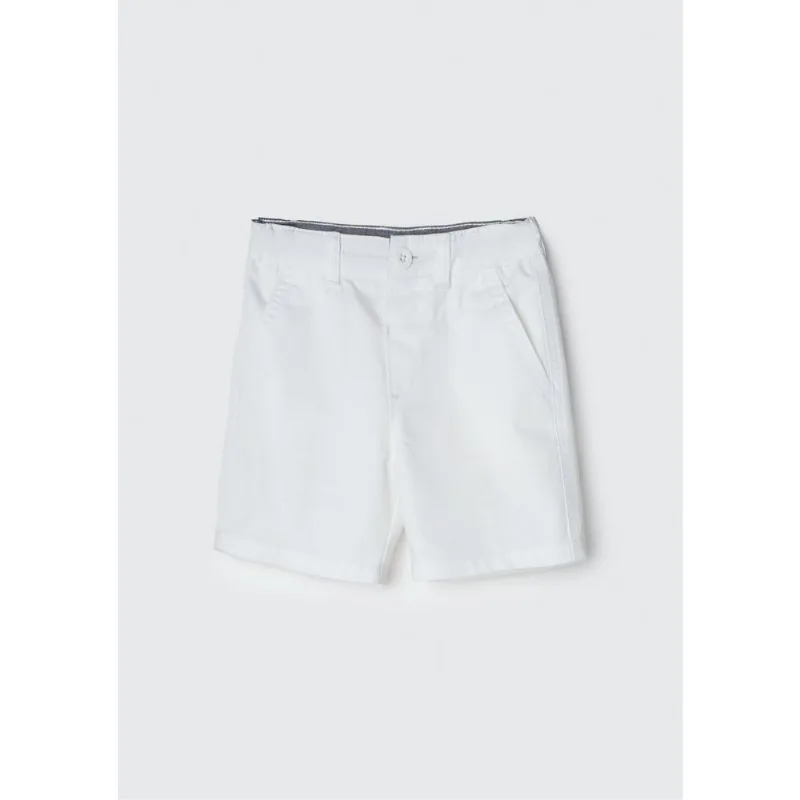 Bermuda Infantil Menino Toddler Chino Em Sarja - Branco 004