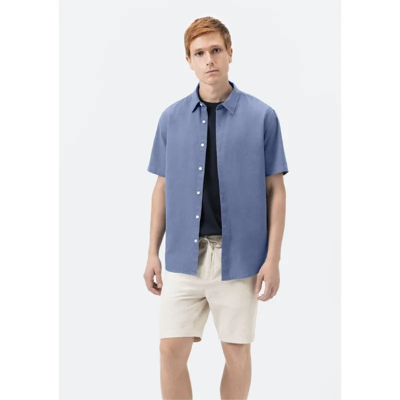 Bermuda Masculina Reta Com Linho - Bege 040