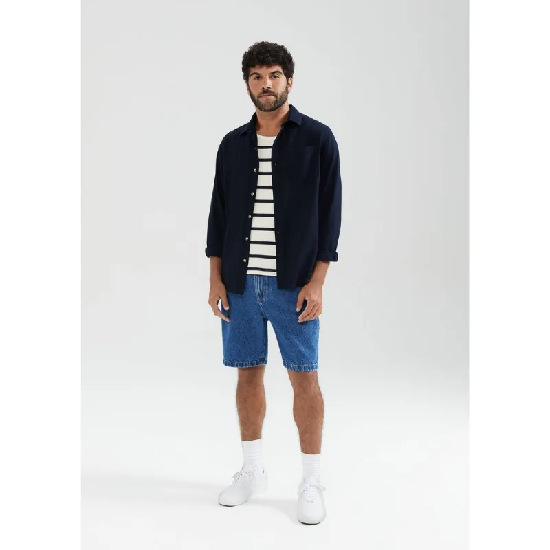 Bermuda Jeans Reta Masculina - Azul 046