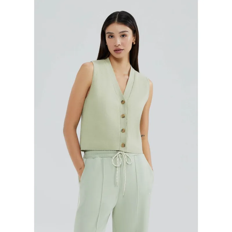 Colete Feminino Em Tricô Leve - Verde XG