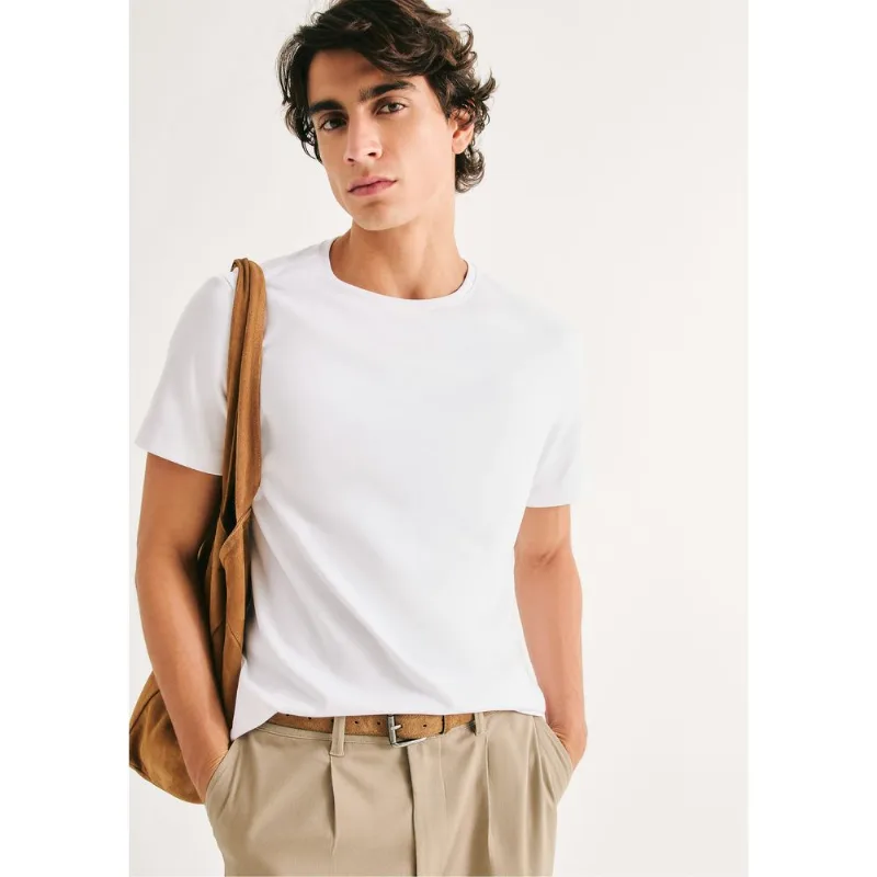 Camiseta Masculina Manga Curta Super Cotton Pima - Branco XG