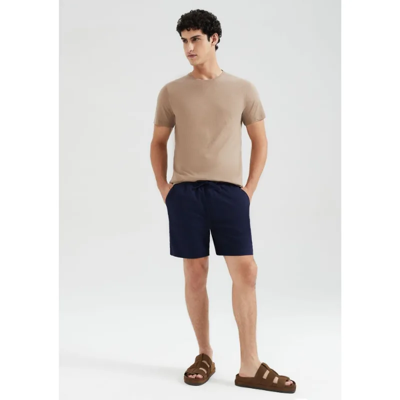 Shorts Masculino Com Linho - Azul P