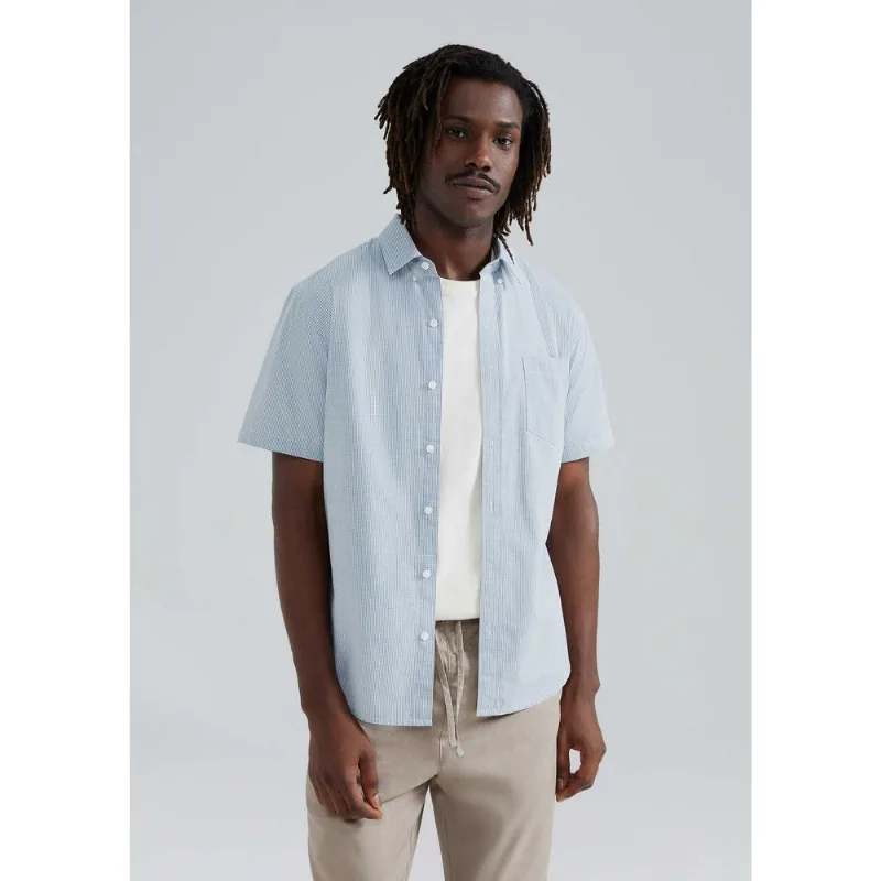 Camisa Masculina Slim Manga Curta - Azul M