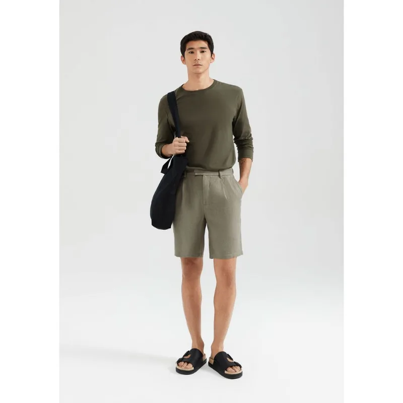 Bermuda Masculina Reta Em Rami - Verde 040