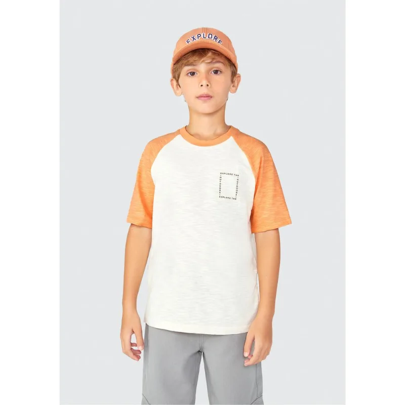 Camiseta Infantil Menino Manga Curta Oversized - Off white 010
