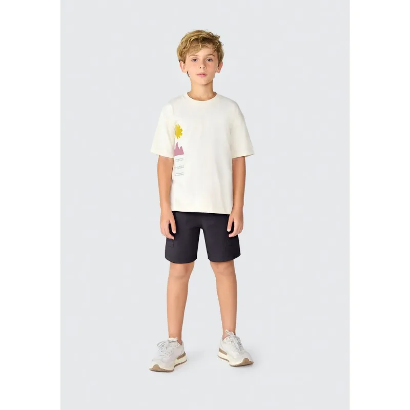 Bermuda Infantil Menino Em Moletom Cargo - Preto 014
