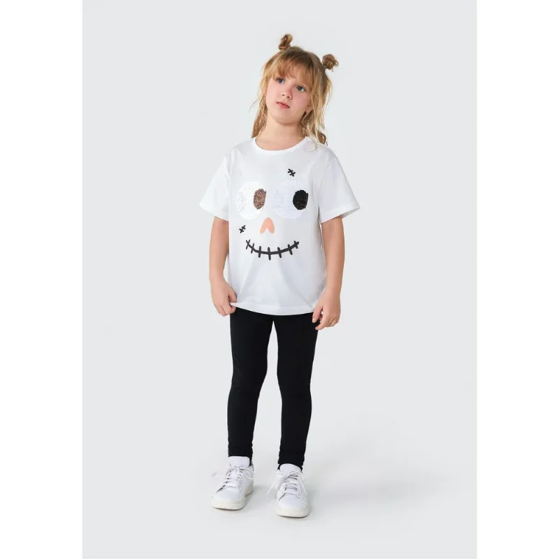 Camiseta Infantil Unissex Com Apliques - Branco 006