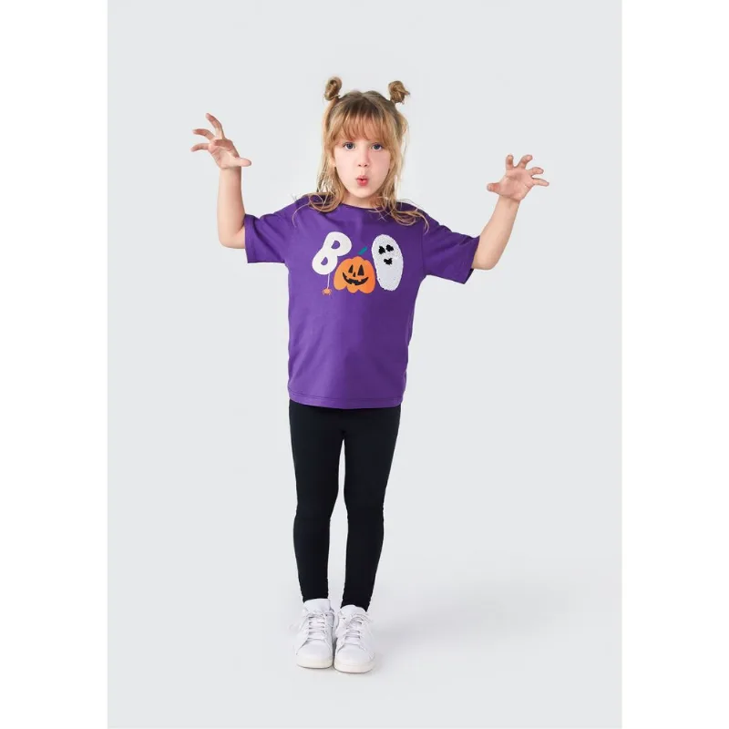 Camiseta Infantil Unissex Com Apliques - Roxo 008
