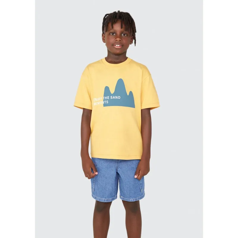 Camiseta Infantil Menino Manga Curta Oversized - Amarelo 012