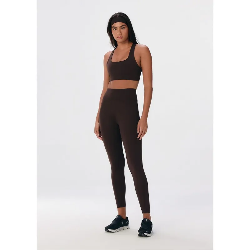 Calça Legging Esportiva Feminina Com Fio LYCRA® - Marrom P