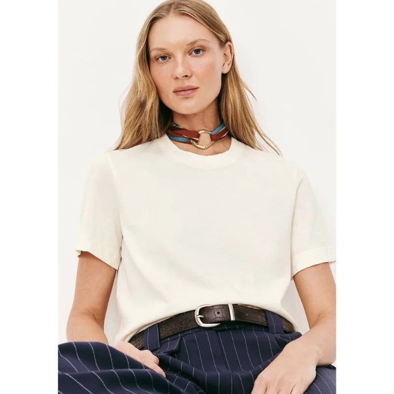 Camiseta Básica Feminina Estonada Soft - Off white P
