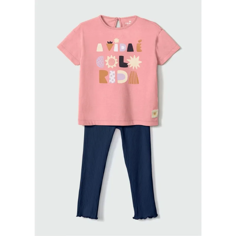 Conjunto Infantil Menina Toddler Com Legging - Rosa 001
