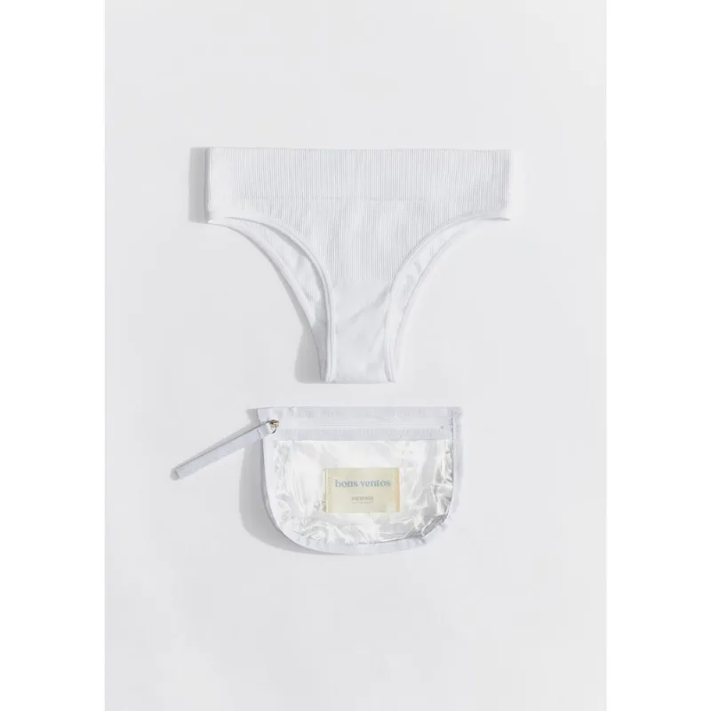 Calcinha Cintura Alta + Necessaire - Off white XXG