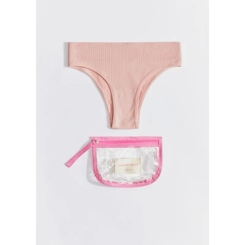 Calcinha Cintura Alta + Necessaire - Rosa XXG