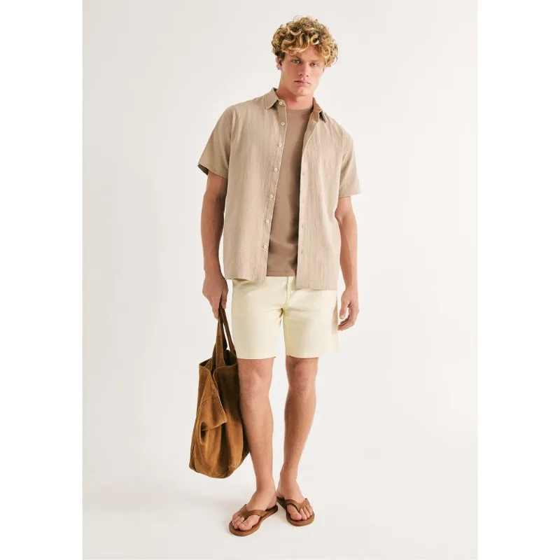Bermuda Masculina Reta Fio Tinto - Off white 038