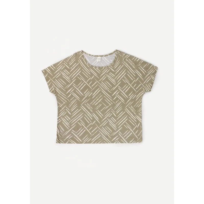 Blusa Feminina Manga Curta Estampada - Verde XG