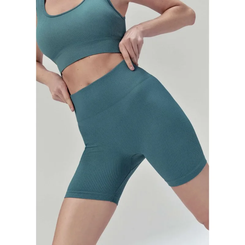 Bermuda Esportiva Feminina Biker Sem Costura - Verde G