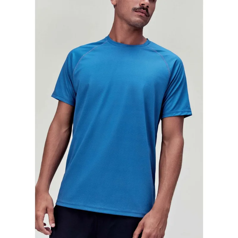 Camiseta Esportiva Masculina Manga Curta Raglan - Azul G