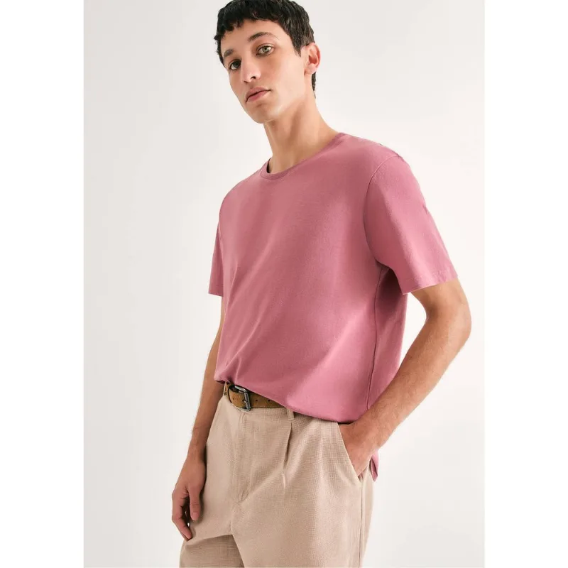Camiseta Básica Unissex Manga Curta Regular World - Rosa XXG