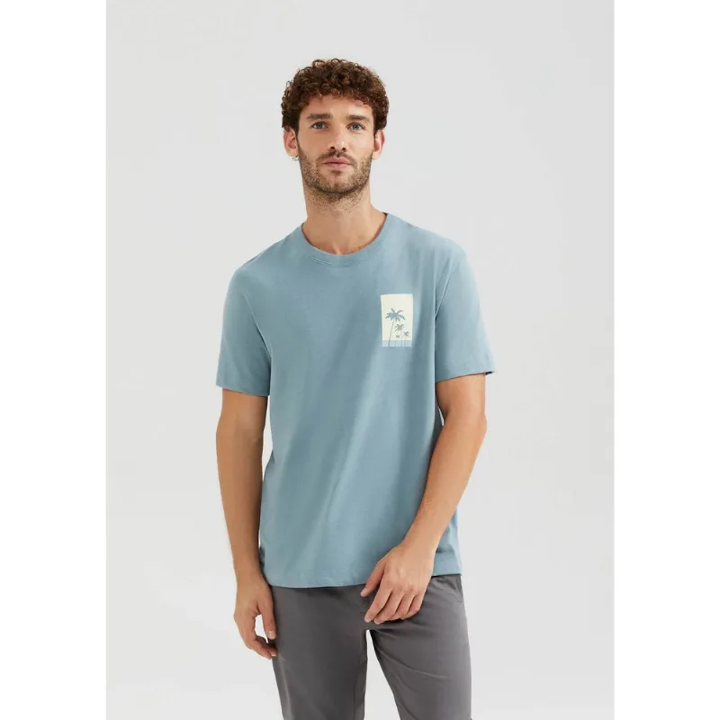 Camiseta Masculina Comfort Com Estampa - Azul XG