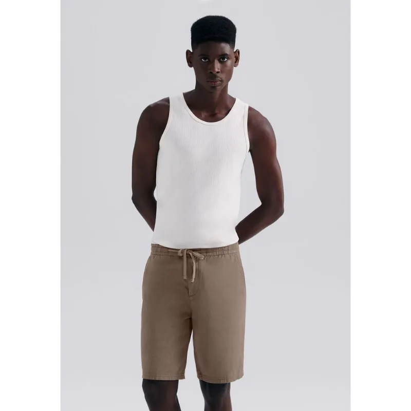 Bermuda Masculina Reta Em Sarja - Marrom 040