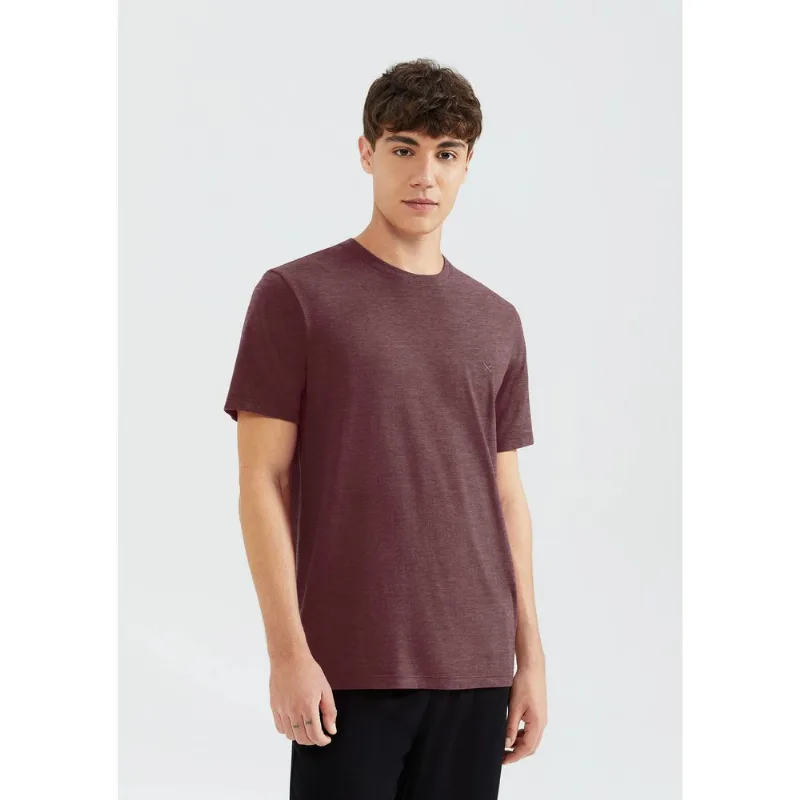 Camiseta Básica Masculina World Com Bordado - Vinho XG