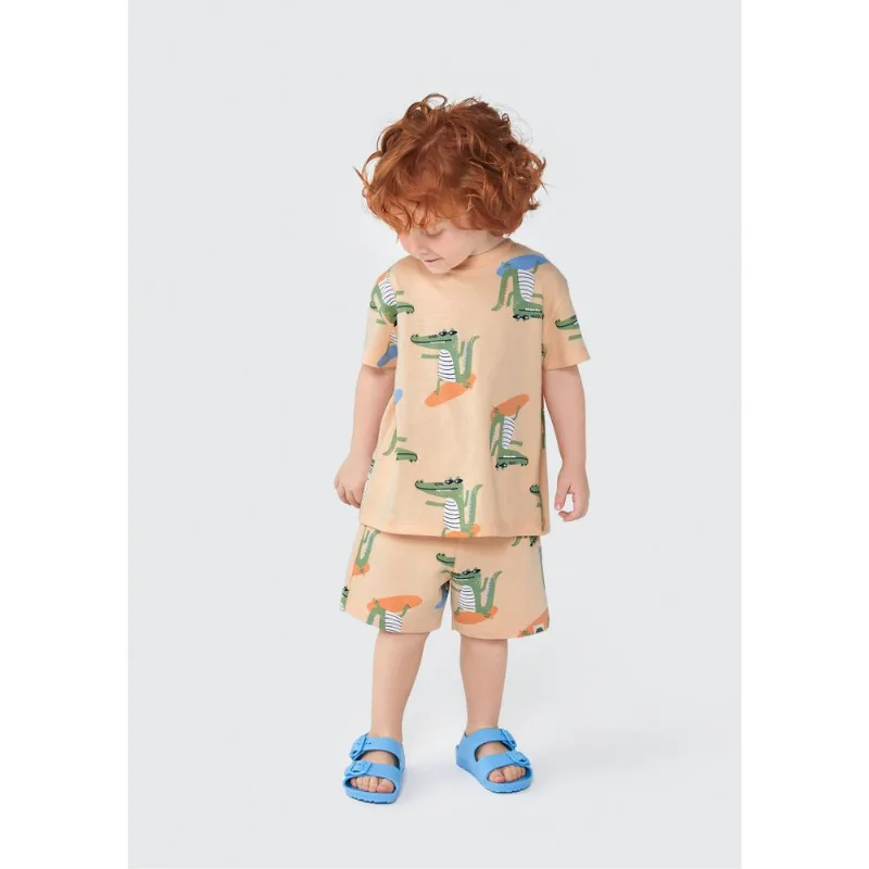 Camiseta Infantil Menino Toddler Oversized - Bege 004