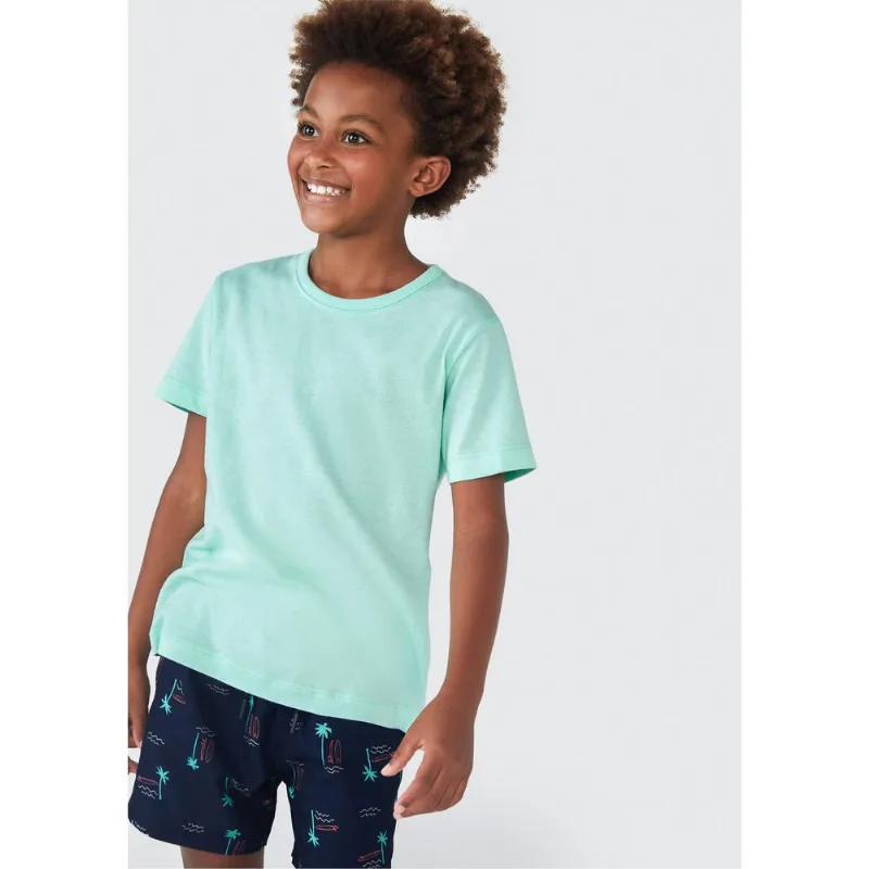 Camiseta Básica Infantil Unissex Regular - Verde 010