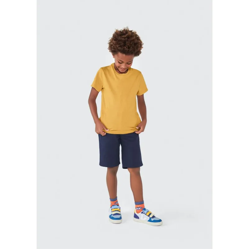 Camiseta Básica Infantil Menino Manga Curta Slim - Amarelo 014