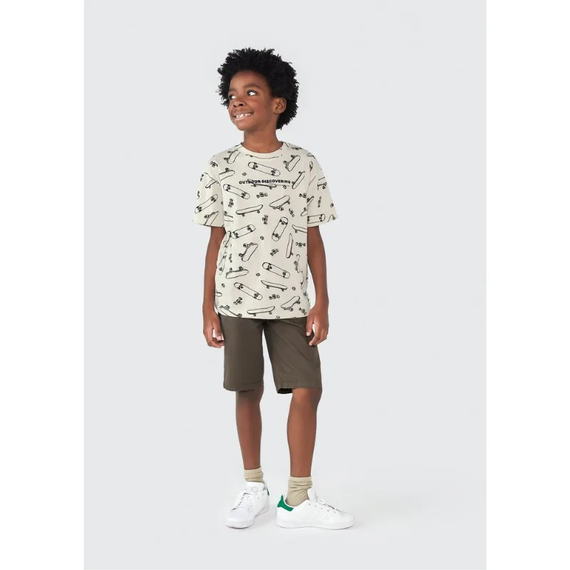 Camiseta Infantil Menino Estampada - Bege 010