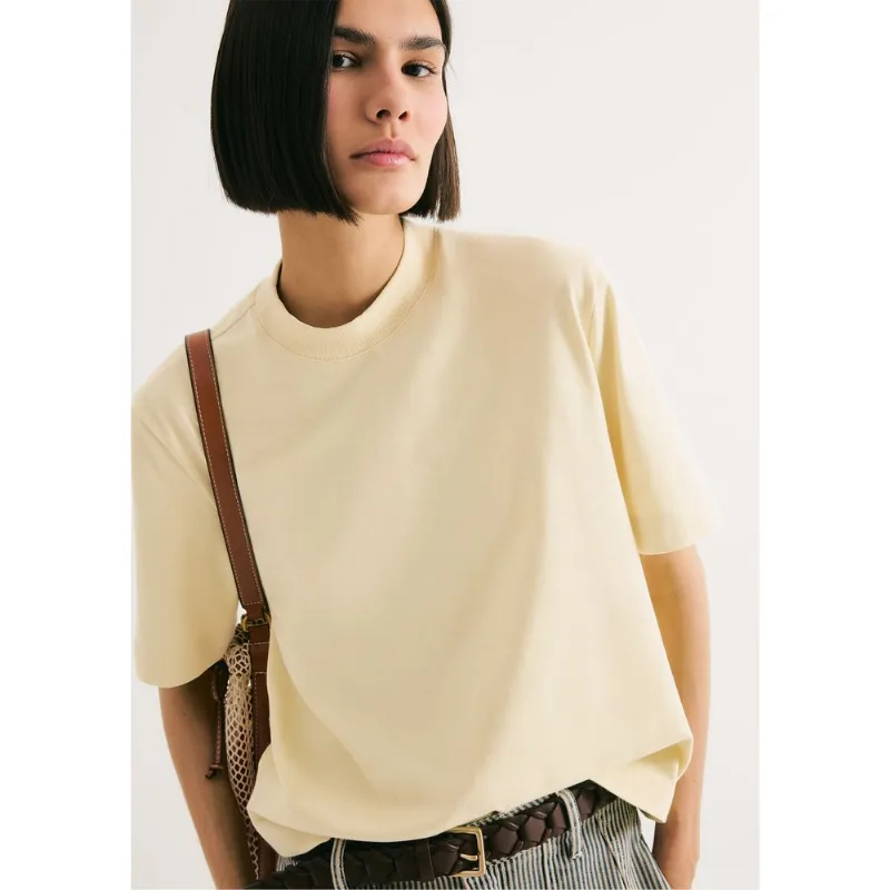 Camiseta Básica Feminina Manga Curta Mid - Amarelo M
