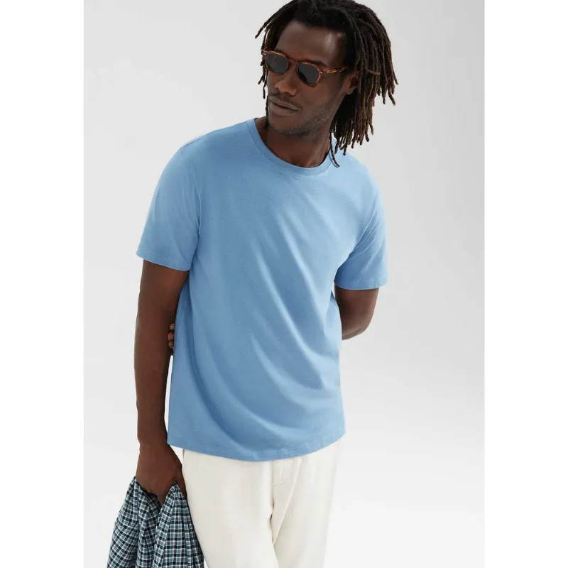 Camiseta Básica Unissex Manga Curta Regular World - Azul EXG