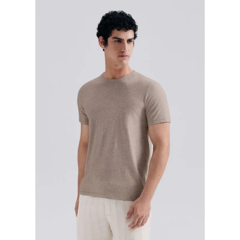 Camiseta Básica Masculina Manga Curta Bossa - Bege XG