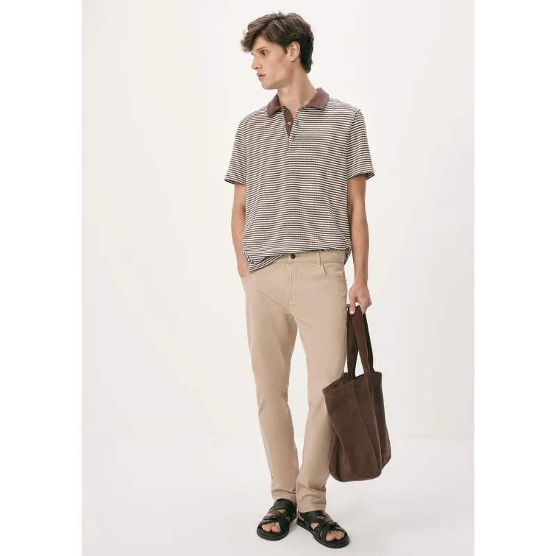 Calça Masculina Slim Em Sarja - Bege 038
